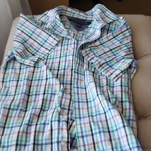 Short sleeve boys shirt with stripes